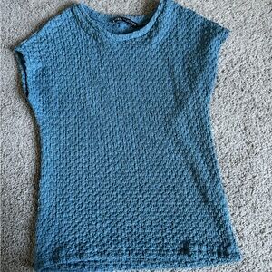 Zara Blue short Sleeve Shirt Small